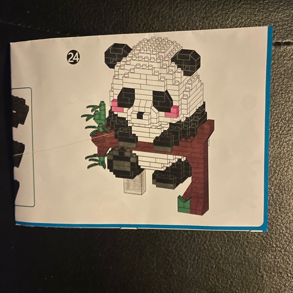 Panda Building Block Set - Black, White, Pink